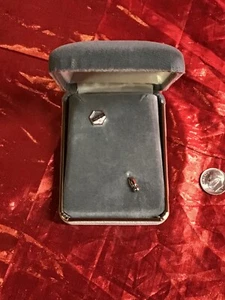 Upjohn 10K White Gold & Diamond Stickpin Jewelry In Case - Picture 1 of 5