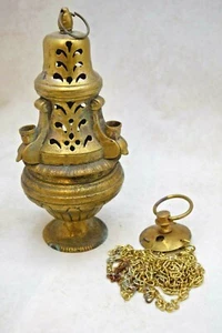 + Bel vecchio incensiere tradizionale a tripla catena, Thurible + (SBL24) calice co. - Foto 1 di 12
