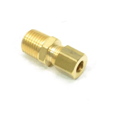 1/4 OD Compression Tube to 1/4 Male Npt Adapter Fitting Connector Water Oil Gas - Image 1 of 4