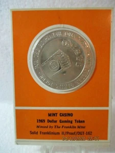 MINT CASINO 1969 Dollar Gaming Token Solid Franklinium II Proof DGT-162 - Picture 1 of 6