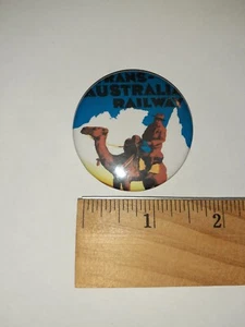 NEW Travel By Trans-Australian Railway Camel Train Vintage Art Pin Pinback USA - Picture 1 of 11