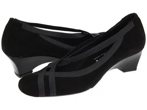 Helle Comfort Yamela Black Suede Pumps Shoes 36 5.5 - Picture 1 of 2