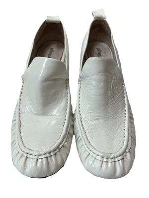 Mocasines Jeffrey Campbell para mujer talla 10 blanco tacón bloque charol sin cordones Foto 1 de 4