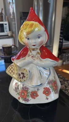 Tarro de galletas Caperucita Roja vintage con tapa casco años 40 #967 años 40 Foto 1 de 4