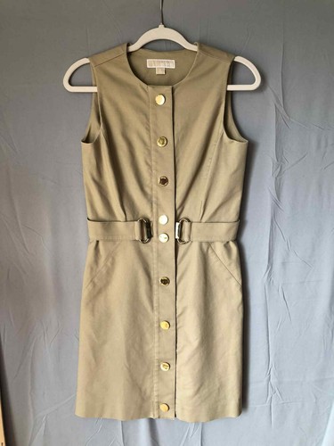 Abito Michael Kors colore marrone cammello con ferramenta oro foderato davanti tg 2