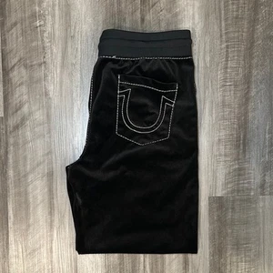 True Religion Big T Velvet Straight Drawstring Baggy Pants (NWOT) - Medium - Picture 1 of 8