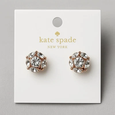 Pendientes Kate Spade Dama Mermelada Oro Rosa Cristal Transparente Nuevos con Etiquetas $48 Regalo Foto 1 de 4