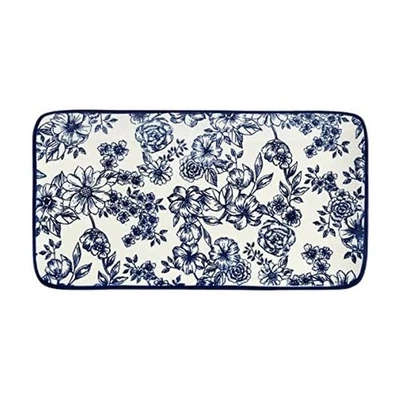 Nuevo Plato Pfaltzgraff Gabriela Azul Floral Rectángulo 14.75 Pulgadas Envío Gratis Foto 1 de 4