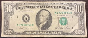 1981 $10 Ten Dollar Vintage Small Face Bill Federal Reserve Note Boston “A” - Picture 1 of 2