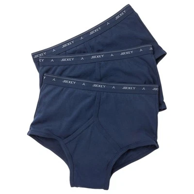 3 x Jockey Navy Y-Front Mens Underwear Briefs Trunks - image 1 of 4