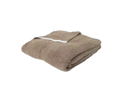 Barefoot Dreams CozyChic Manta Punta de Contraste 45”x60” Musgo/Blanco Nuevo Foto 1 de 3