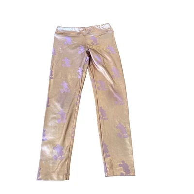 Disney Girls Leggings Size S Rose Gold Purple Mickey Mouse Pants - Изображение 1 из 2