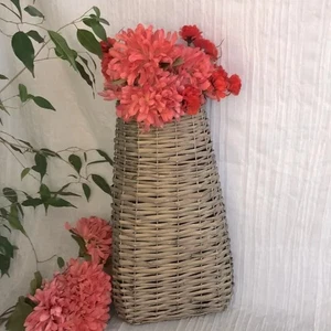 Vintage Wicker rattan tall basket home decor flower basket - Picture 1 of 5