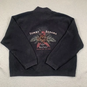 Tommy Bahama Sweatshirt Mens XL Black Zip Embroidered Garden Of Hope And Courage - Picture 1 of 17