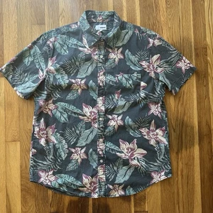 Sonoma Camicia Uomo Hawaiana con Bottoni Verde Floreale Manica Corta Misto Cotone L - Foto 1 di 9