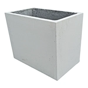 Fioriera vaso rettangolare 50 cm in cemento bianco giardino arredo per esterno - Picture 1 of 7