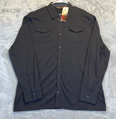 Perry Ellis Shirt Men's XXL Black Slim Fit L/S Button Up Super Soft Casual NWT - Image 1 of 4