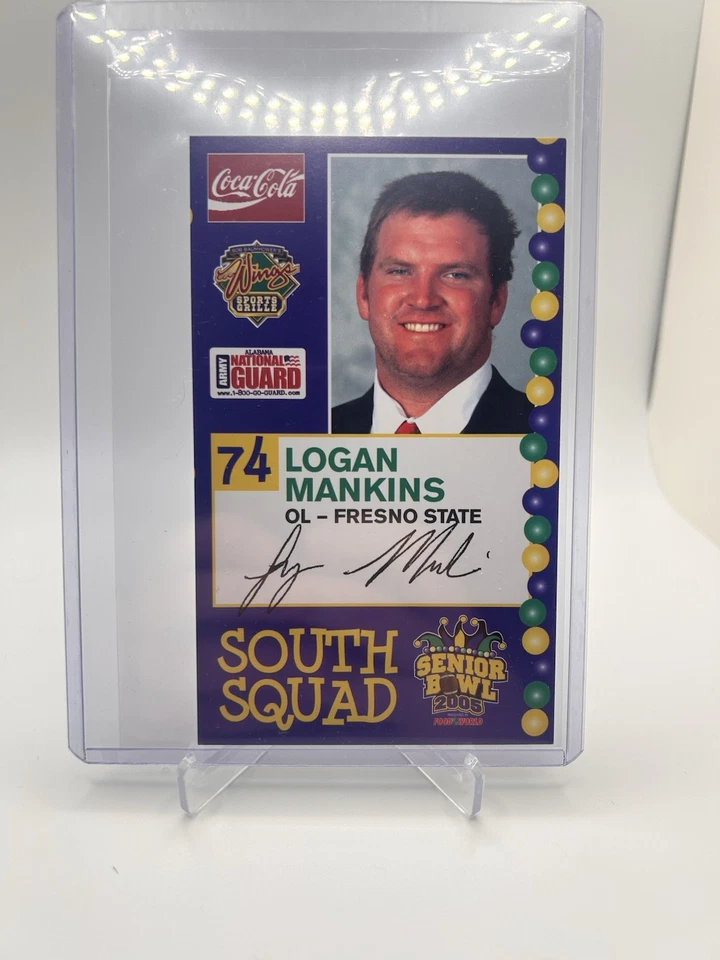 Logan Mankins SOLO NOVATO AUTOMÁTICO 2005 Fresno State Bulldogs New England Patriots Foto 1 de 1