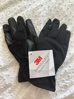 3M Thinsulate Men’s Gloves Black Size M Thumb & Finger Reveal thermal BRAND NEW  - Image 1 of 4