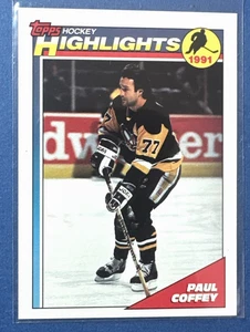 1991-92 TOPPS PAUL COFFEY HIGHLIGHTS CARD #504 - PITTSBURGH PENGUINS - Picture 1 of 2