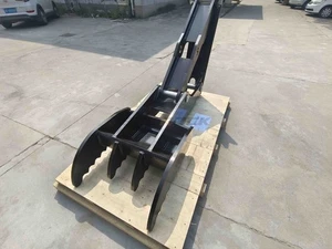 10 - 20 ton Excavator Manual Thumb, Pin Grabber, Equal Teeth, 4 Teeth, 28in - Picture 1 of 17