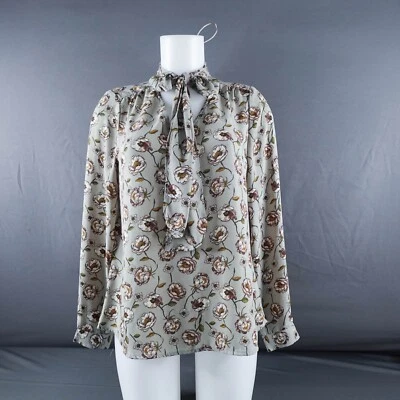 Fenn Wright Manson Womens Top Small Gray Floral Romantic Academia Cottagecore - Image 1 of 4
