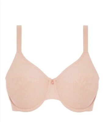 Sutiã Chantelle 36I Comfort Chic cobertura total com aro 18j2 bege 117508 novo com etiquetas - Imagem 1 de 2