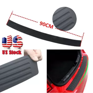Car Rear Bumper Sill Protector Soft Plate Rubber Back Door Boot Cover Guard 1pcs - Foto 1 di 12