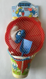 Vintage Smurfs Beach Sand Toys Bucket Shovel - New in Package - Picture 1 of 5