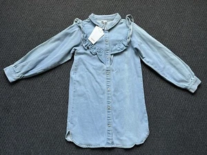 Seed Heritage Girls Denim Dress Size 10, Classic Wash, Long Sleeve, Button NWT - Picture 1 of 23
