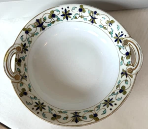 Antiguo cuenco de porcelana fina Nippon pintado a mano con doble mango "Old Noritake" - Imagen 1 de 15
