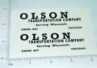 Pair Tootsietoy Olson Transportation Company Semi Truck Stickers TT-007