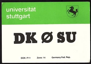 QSL QSO RADIO CARD "Universitat Stuttgart/DK O SU/1977", Germany (Q2259) - Bild 1 von 2