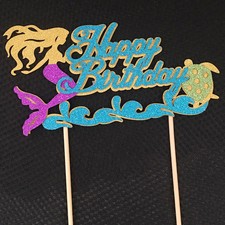 Starfish Mermaid Happy birthday Cake Toppers Cupcake Baby Shower DRSDE