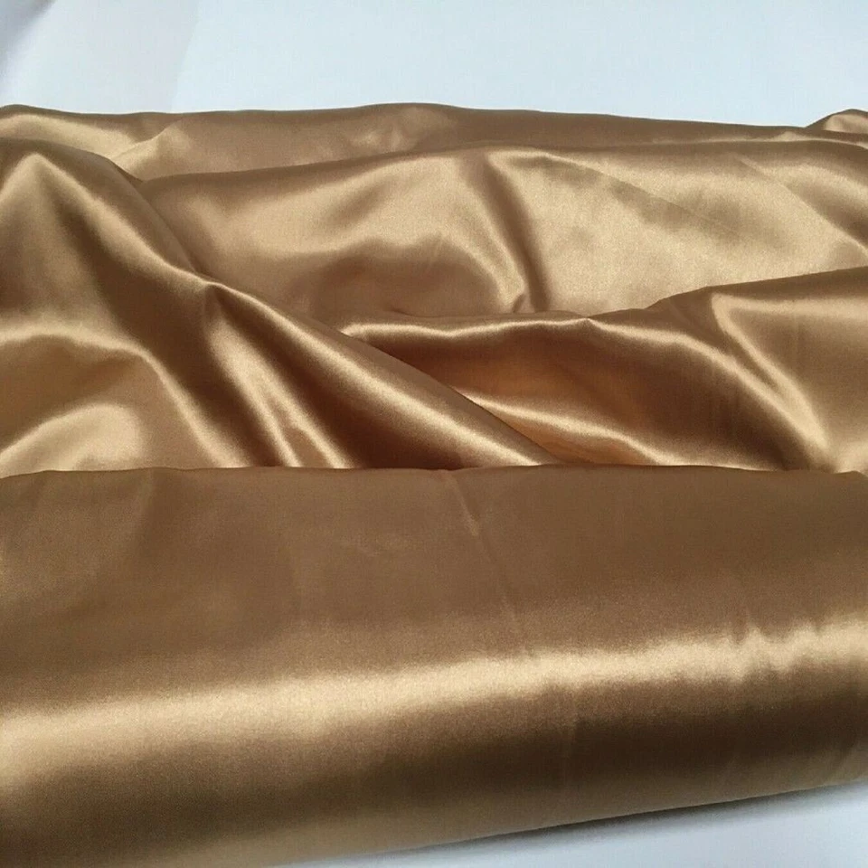 WHOLESALE 10MTS Plain Satin Fabric OLD GOLD 60" Wedding Draping Party Backdrops - Image 1 of 1