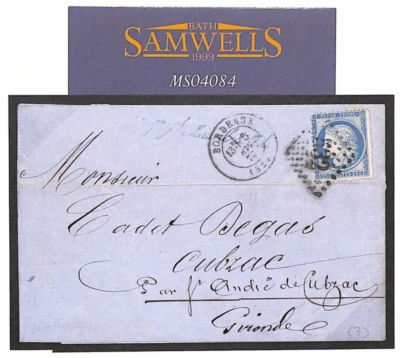 FRANCE Classic CERES VARIETY Cover *St André-de-Cubzac* 1876 Broken Frame MS4084 - Image 1 of 4