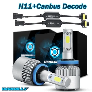 2x H11 H9 H8 6500K LED Headlight Low Beam Conversion Kit Bulbs + Canbus Decoder - Bild 1 von 12