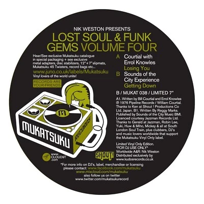 LOST SOUL & FUNK GEMS VOLUME FOUR "COURTIAL c/w SOUNDS OF THE CITY EXPERIENCE" - Image 1 of 2