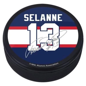 Disco de reproductor de recuerdos Teemu Selanne #13 de los Winnipeg Jets con réplica de firma - Imagen 1 de 1