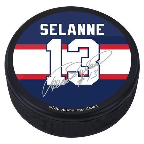 Teemu Selanne #13 Winnipeg Jets Souvenir Player Puck w/Replica Signature Cover