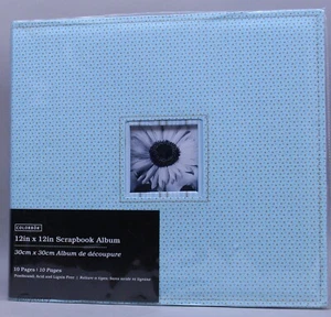 Colorbok 12x12 Blue with Brown Dots Scrapbook 20 Sheet Pages NWT - Picture 1 of 3