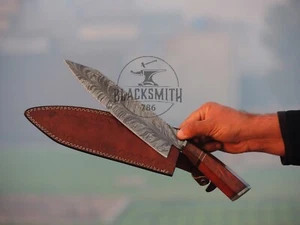 Coltello da cucina in acciaio Damasco 15" Coltello da cucina forgiato a mano motivo in piuma KIRITSUKE - Foto 1 di 8