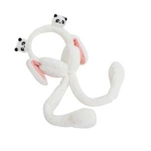 Ear Moving Panda Theme Plush Ear Warmers for Winter Outdoor Activities - Picture 1 of 12