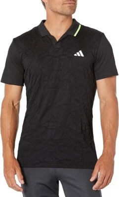 NEW adidas Men's L LARGE Tennis London Freelift Polo Shirt BLACK IB5481 $85 NWT - Image 1 of 2