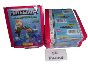 PANINI Minecraft TREASURE 2021 50 Sealed Packs 250 Stickers - Picture 1 of 2