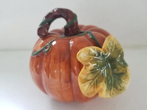 Ceramic Decorative Autumn Fall Table Decor Pumpkin Figurine 6" x 6" - Picture 1 of 6