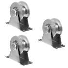 3 pc rigid roller groove wheel pulley replacement wheels for handcarts scroll wheel