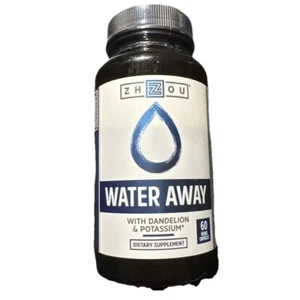 ZHOU Water Away Dietary Supplement - Dandelion & Potassium 60 Capsules SEALED - Picture 1 of 3