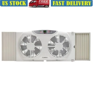 3-Speed Reversible Twin Window Fan W/ Remote Control Digital Thermostat New US - Picture 1 of 6