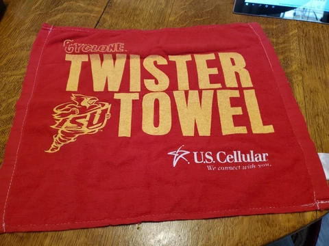 ISU Cyclones Twister Towel Sponsored by U.S. Cellular Misprint Upper Left Corner Cover